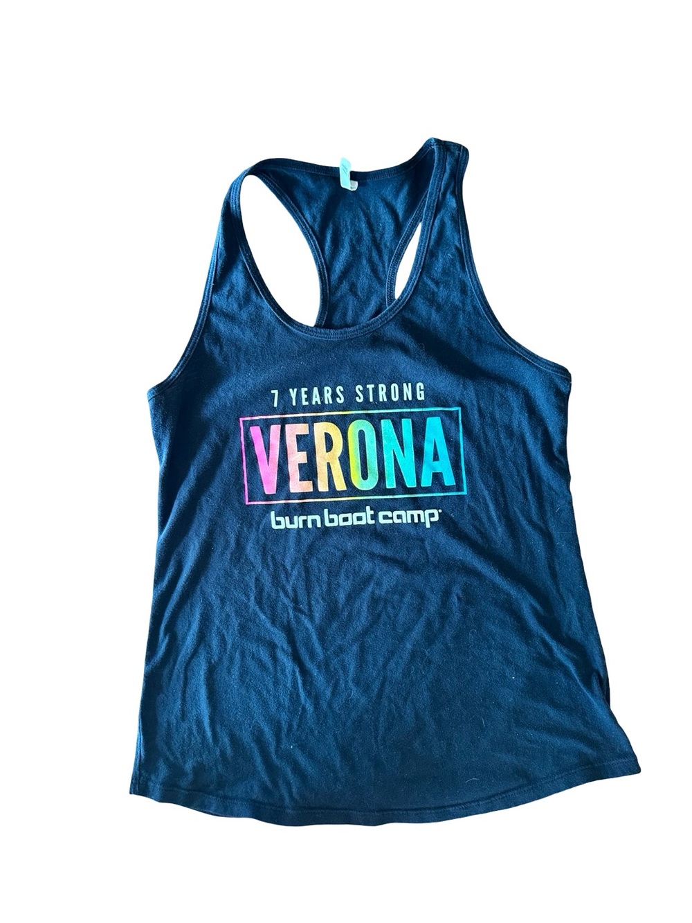 Burn Boot Camp Black Racerback Logo Tank